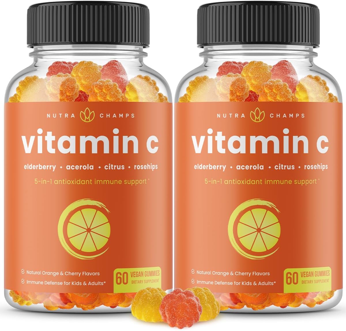 Vitamin C Gummies for Adults & Kids  60 Gummies pack of 2