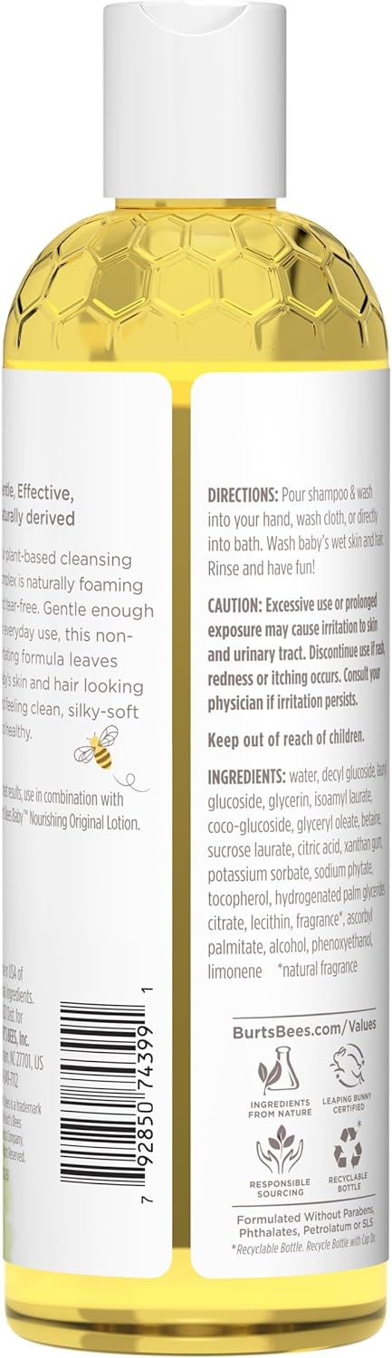 Burt's Bees Baby Shampoo & Wash, Tear Free Soap,12 Ounce (Pack of 3)