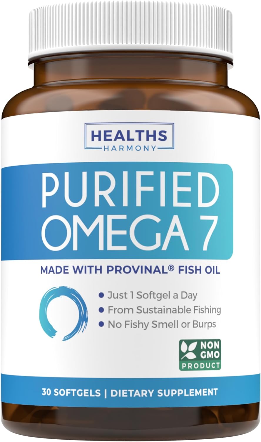 Purified Omega 7 Softgels More Omega 7 & Less Palmitic Acid  - 30 Capsules