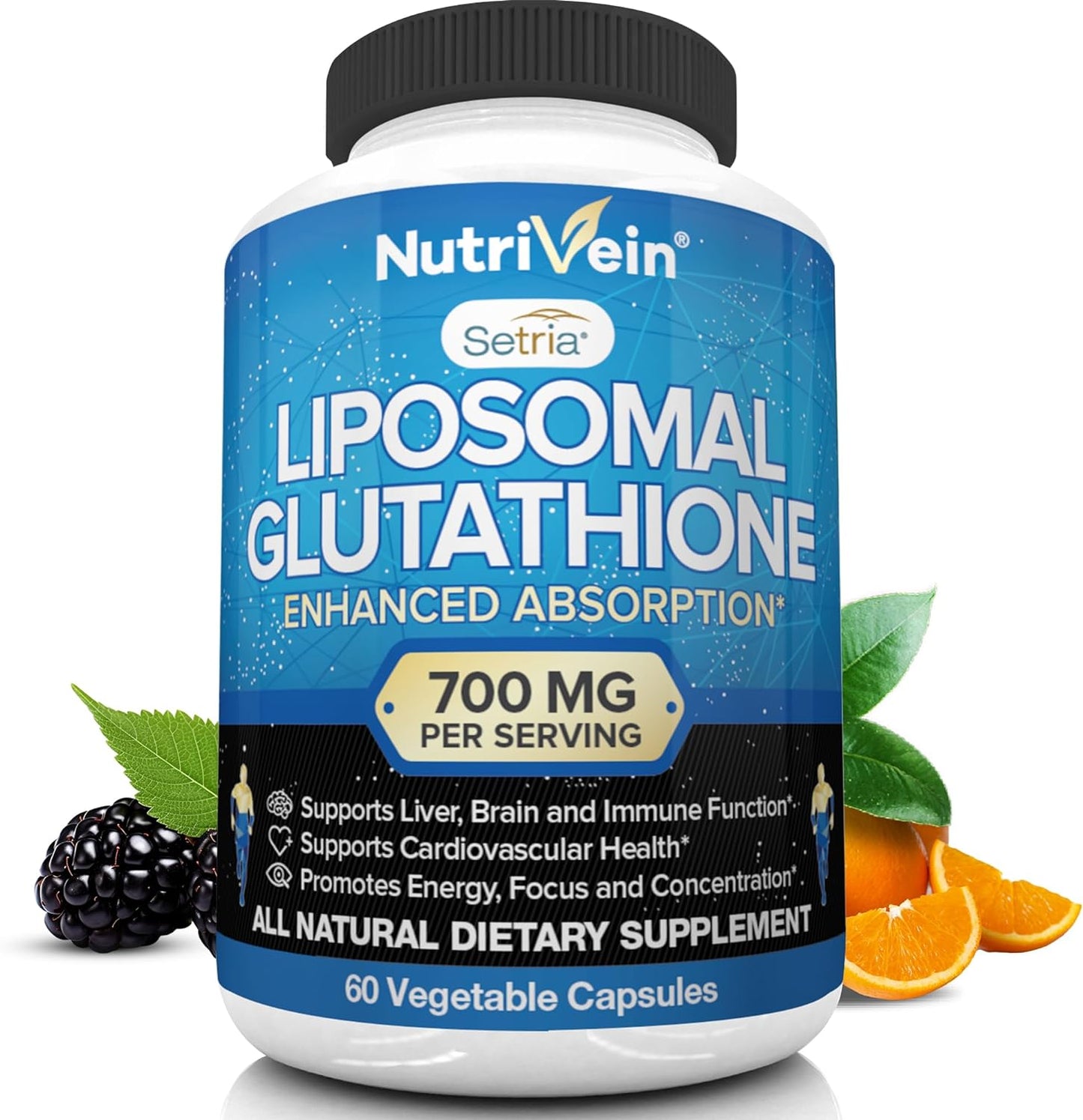 Nutrivein Liposomal Glutathione Setria® 700mg - 60 Capsules