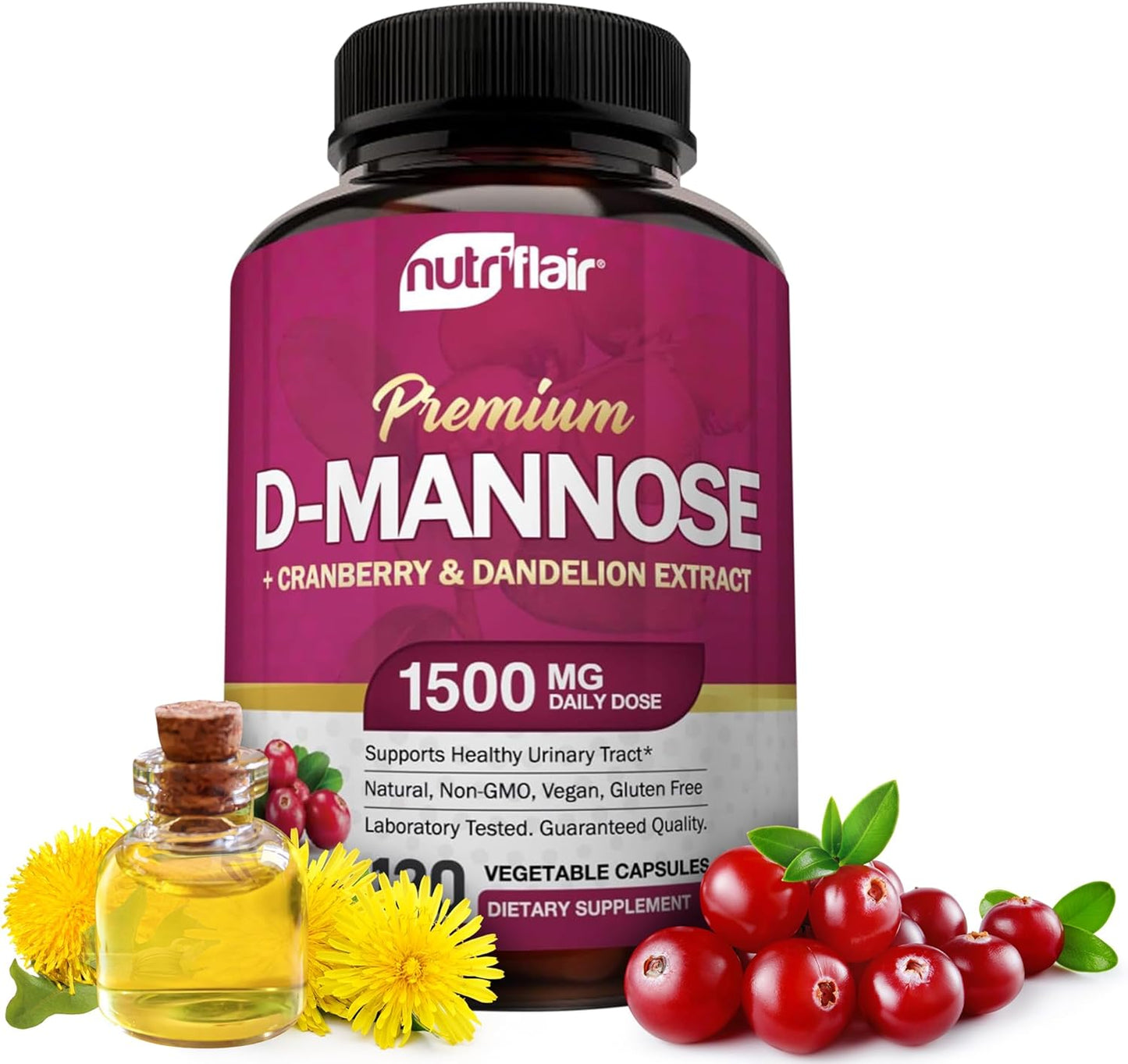 NutriFlair D-Mannose 1200mg, 120 Capsules