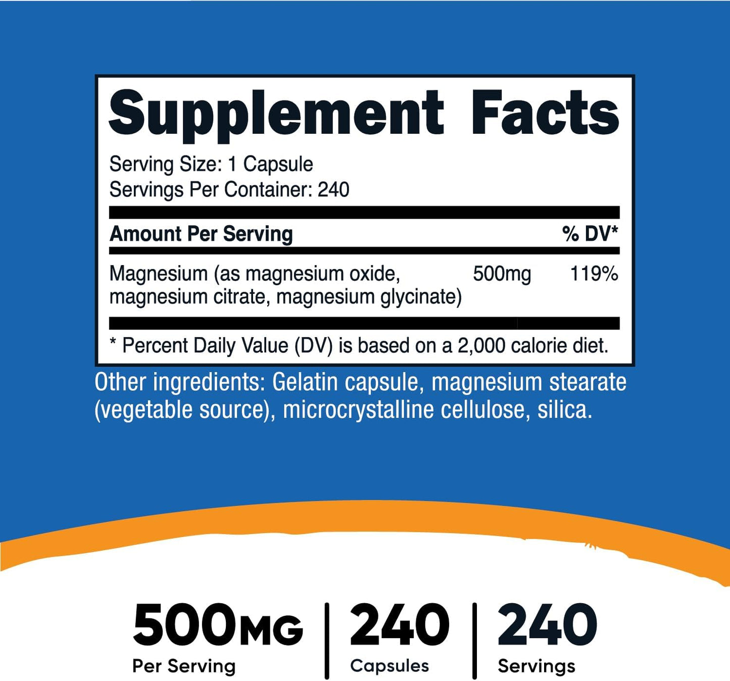 Nutricost Magnesium Complex 500mg, 240 Capsules