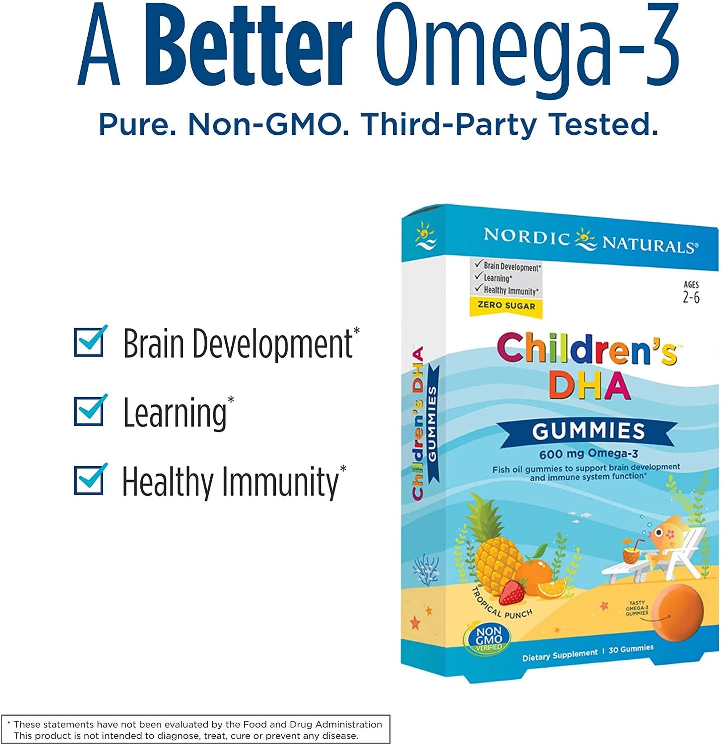 Nordic Naturals Children’s DHA Gummies, Tropical Punch - 30 Gummies