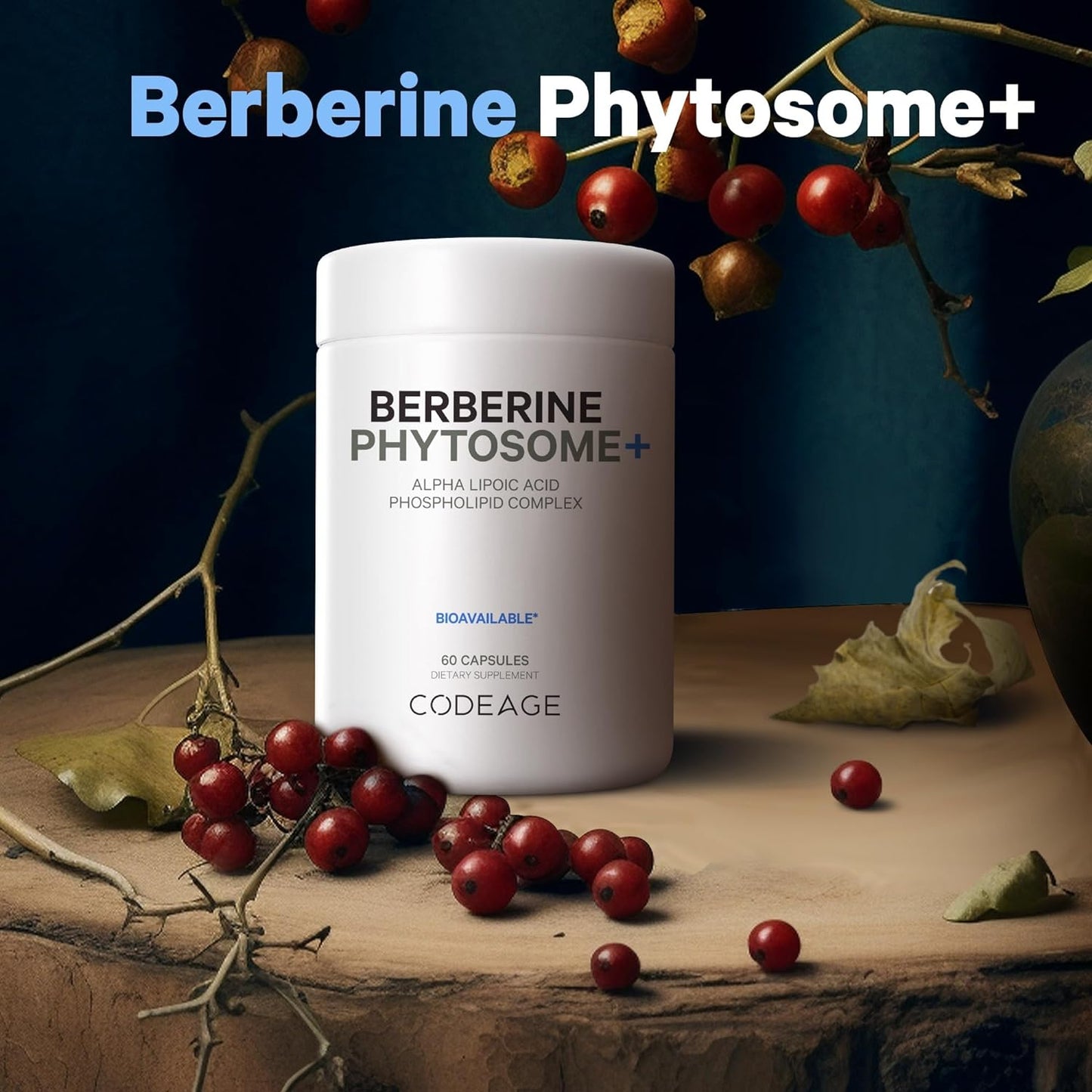 Codeage Berberine Phytosome Supplement - Berberine HCL, Alpha Lipoic Acid, Phospholipid Complex - 60 capsules