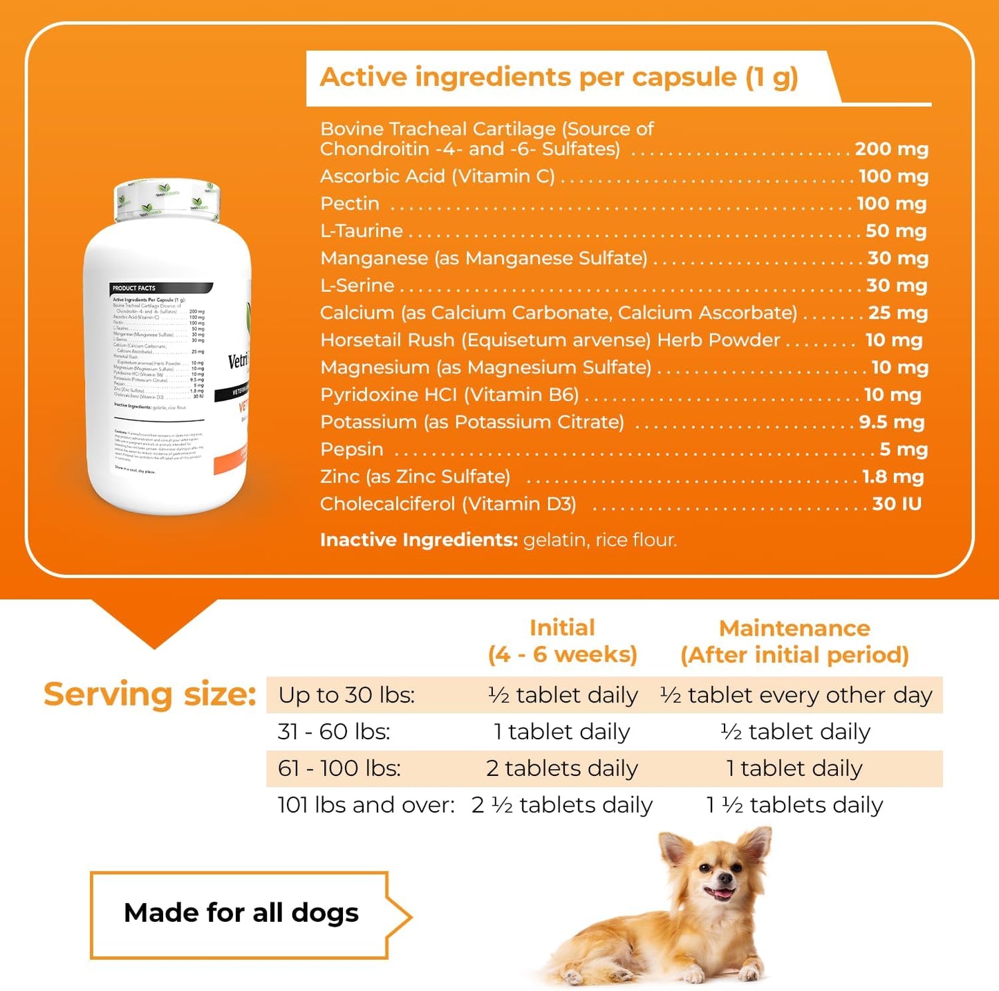 VetriScience Vetri Disc Joint Supplement for Dogs - 180 Capsules