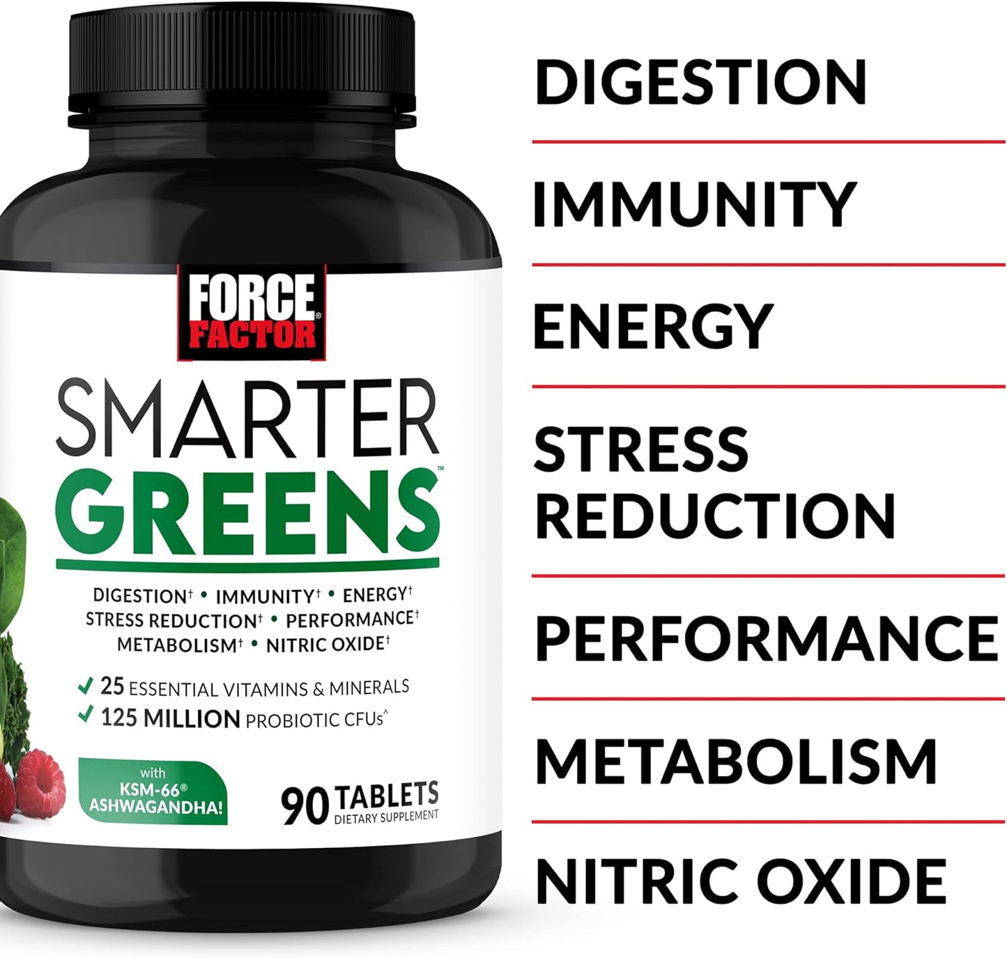 FORCE FACTOR Smarter Greens Tablets, 90 Tabltes