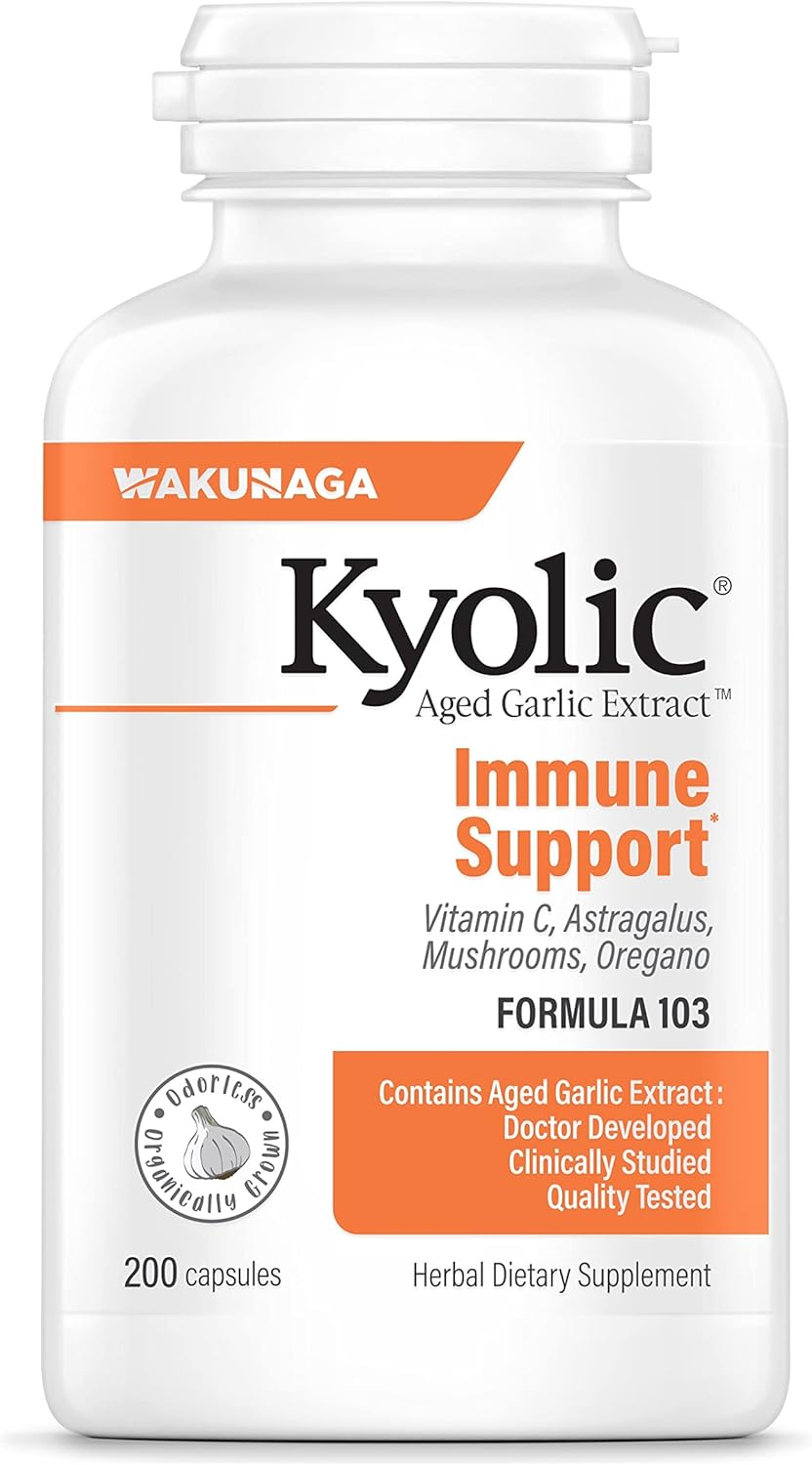 Kyolic Aged Garlic Extract Formula 103 Immune Support, 200 Capsules