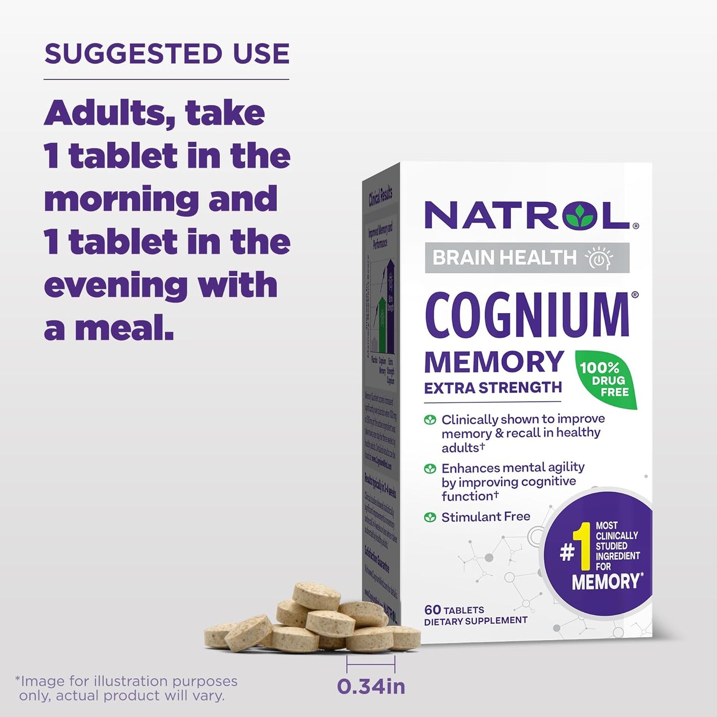 Natrol Cognium Memory Extra Strength  60 Tablets