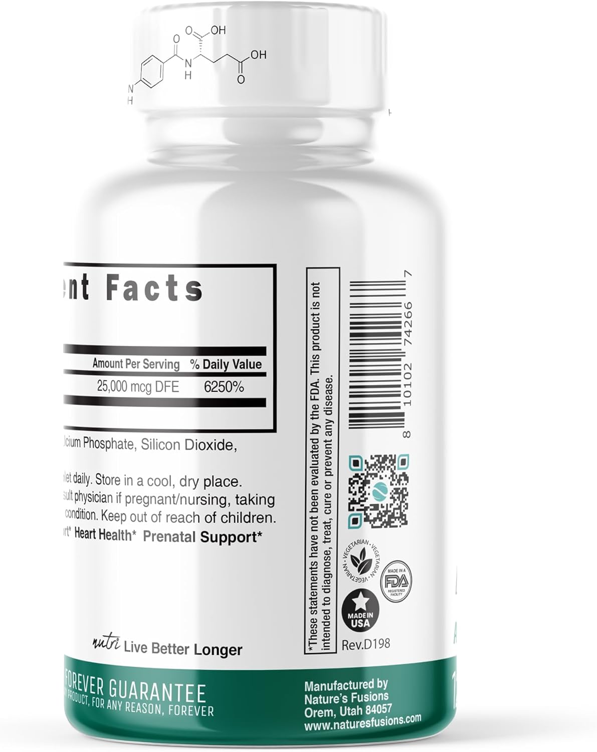 Nutri 5-MTHF L Methylfolate 15MG 120 Vegan Tablets