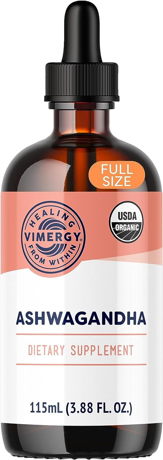 Vimergy USDA Organic Ashwagandha Liquid Extract,