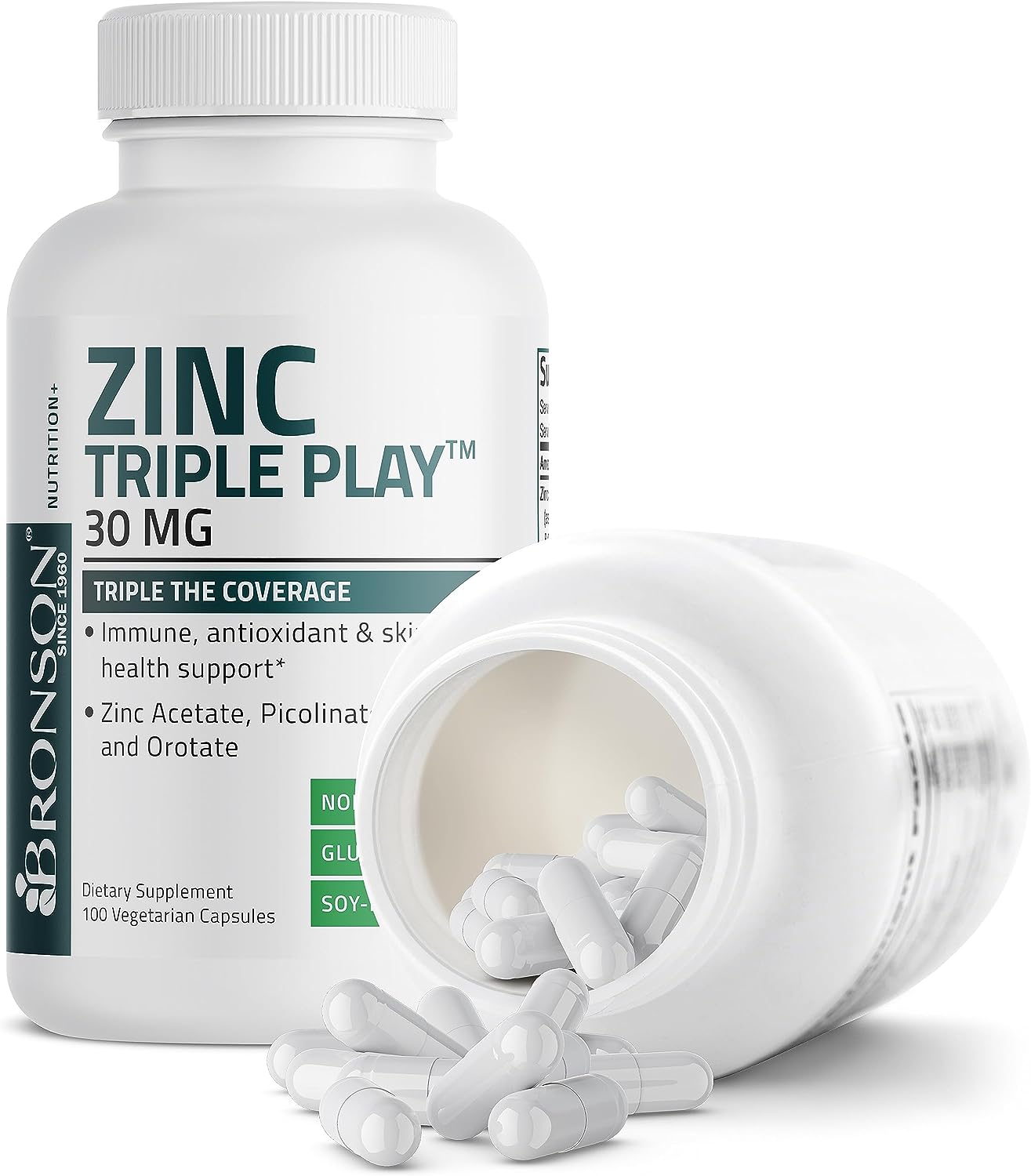 Bronson Zinc Triple Play Immune Support Zinc Supplement 100 capsules