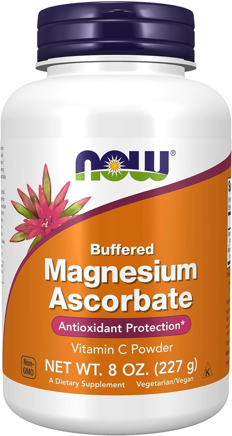 NOW Supplements, Magnesium Ascorbate Powder, Buffered, Antioxidant Protection, 8-Ounce