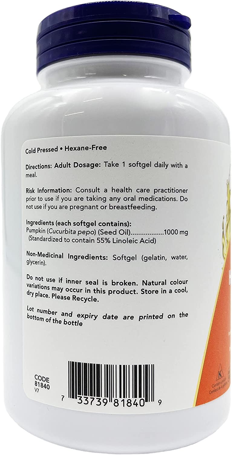 Now Foods, Pumpkin Seed Oil Softgels 1000mg - 100 Softgels