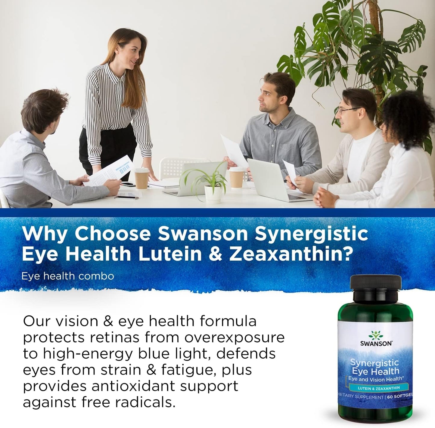 Swanson Lutein & Zeaxanthin Synergistic Eye Health Vision 60 Softgels