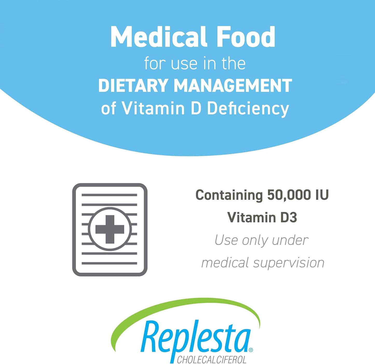 Replesta 50,000 IU Vitamin D3 Cholecalciferol, for Vitamin D Deficiency, Once-Weekly Chewable Wafe