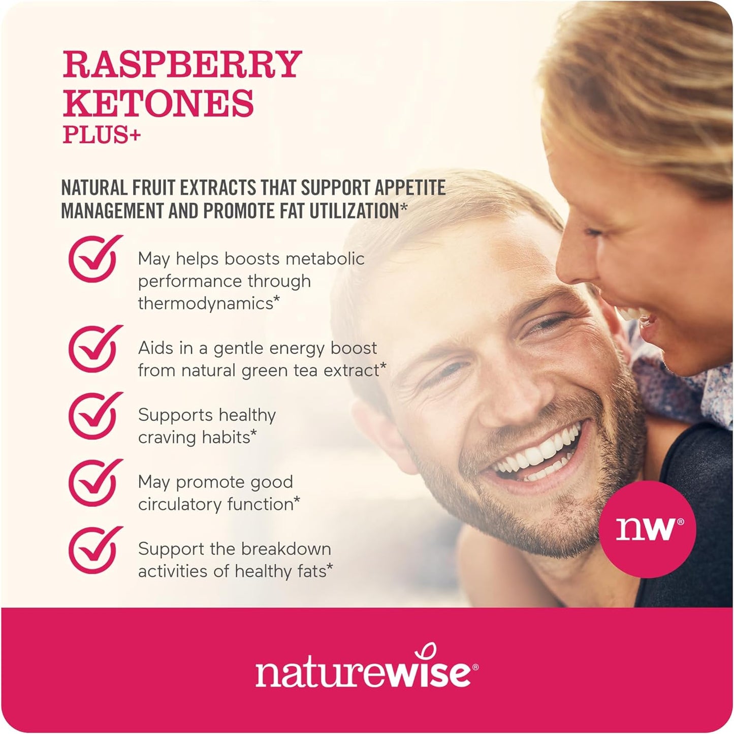 NatureWise Raspberry Ketones Plus 120 Veggie Capsules