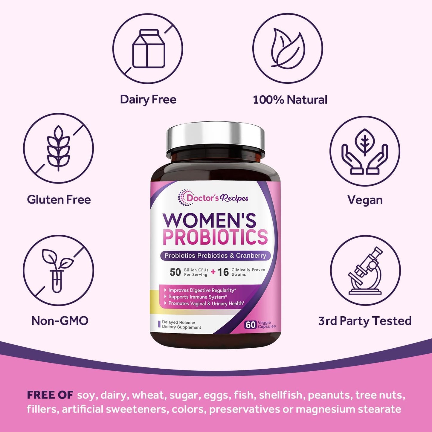 Doctor's Recipes Women’s Probiotic, 60 Capsules