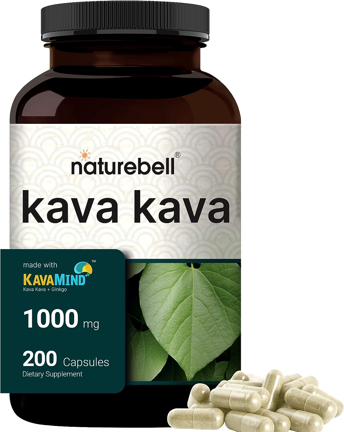 NatureBell Kava Kava Capsules  Ginkgo Biloba, 200 Count