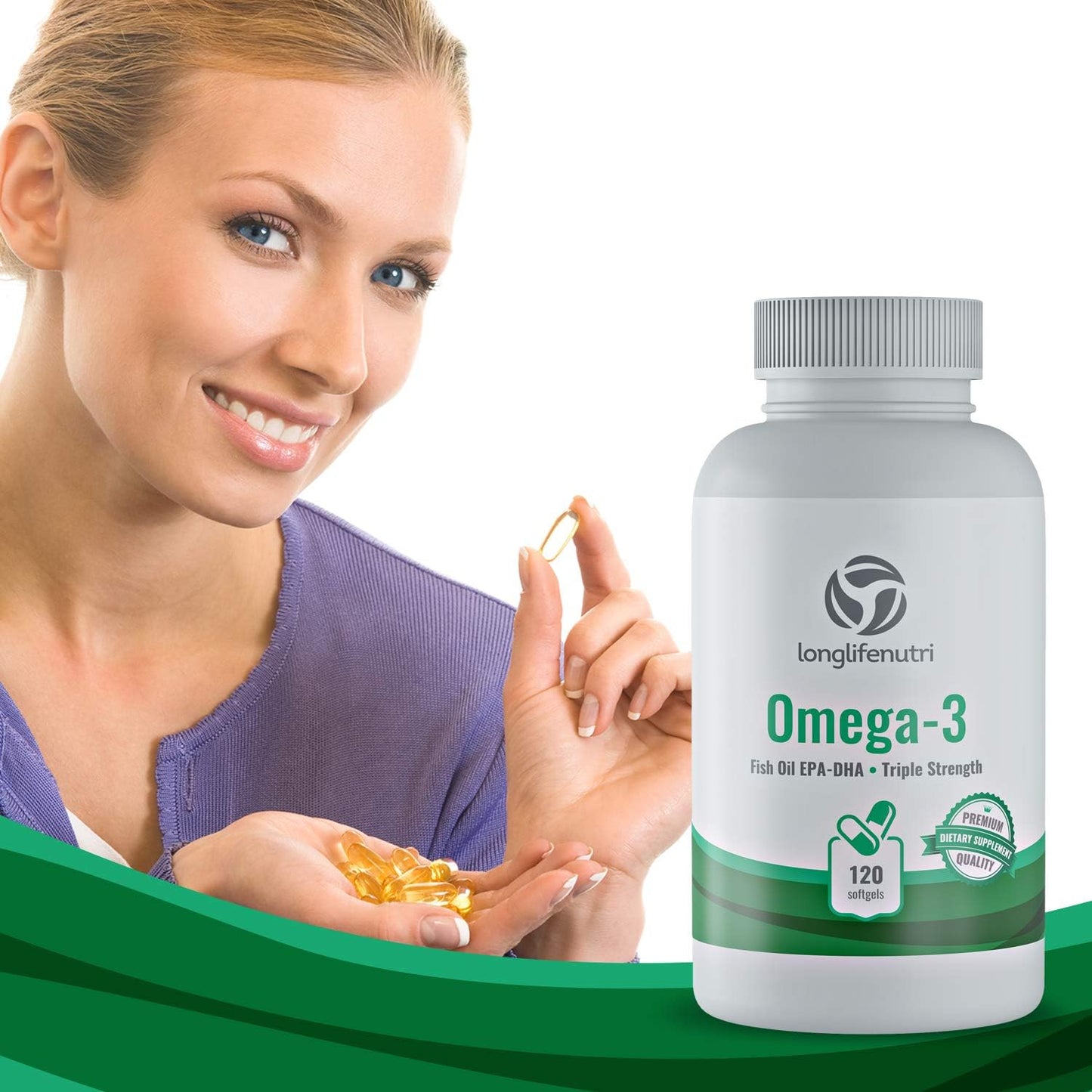 Omega 3 Fish Oil Pills 120 Softgels