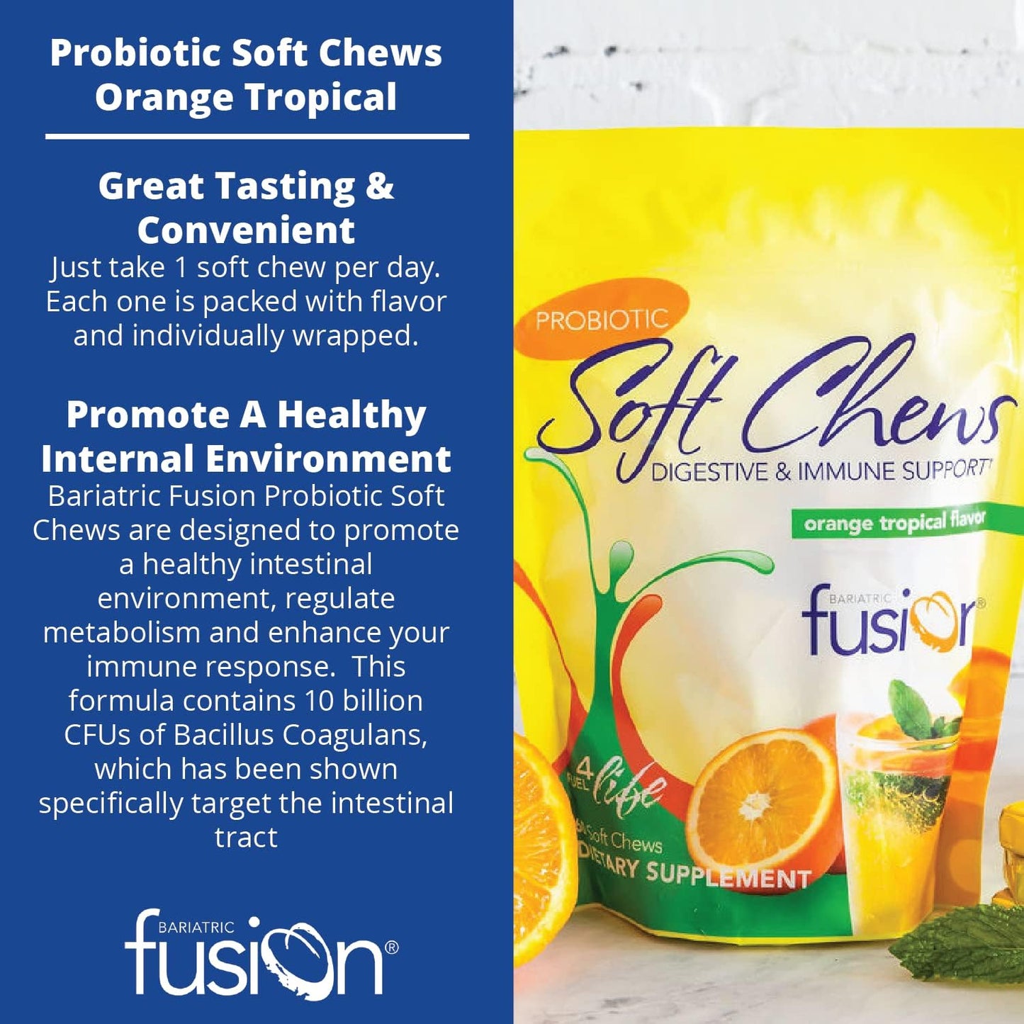 Bariatric Fusion Bariatric Probiotic Soft Chews - 60 Count