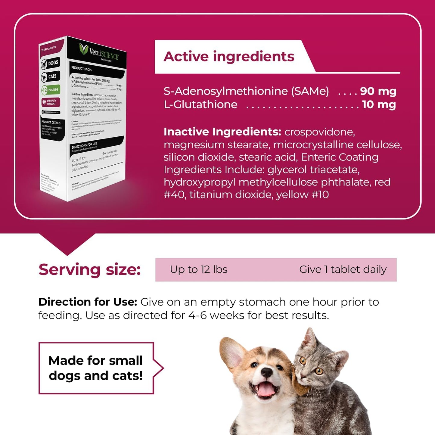 VetriScience Vetri Same Liver Supplements for Dogs & Cats, 90mg - (30 Tablets)