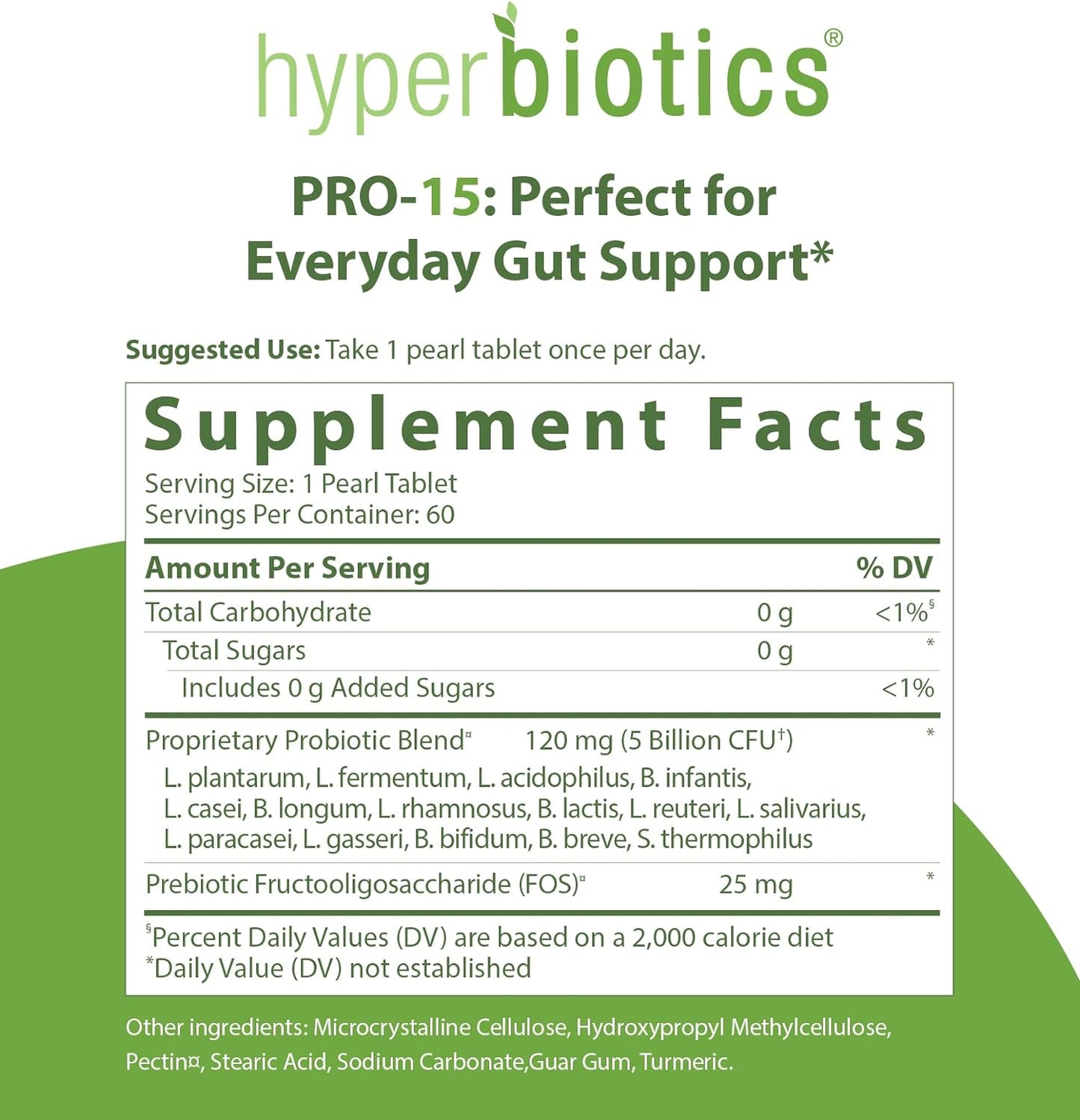 Hyperbiotics Pro 15 Vegan Probiotic Supplement 60 count