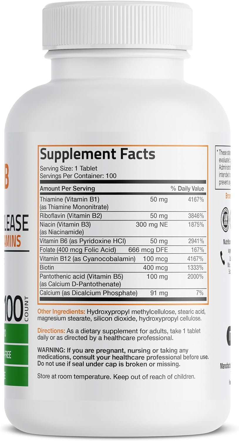 Bronson Super B Vitamin B Complex Sustained Slow Release