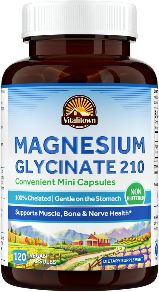 Vitalitown Magnesium Glycinate, Fully Chelated, 120 count