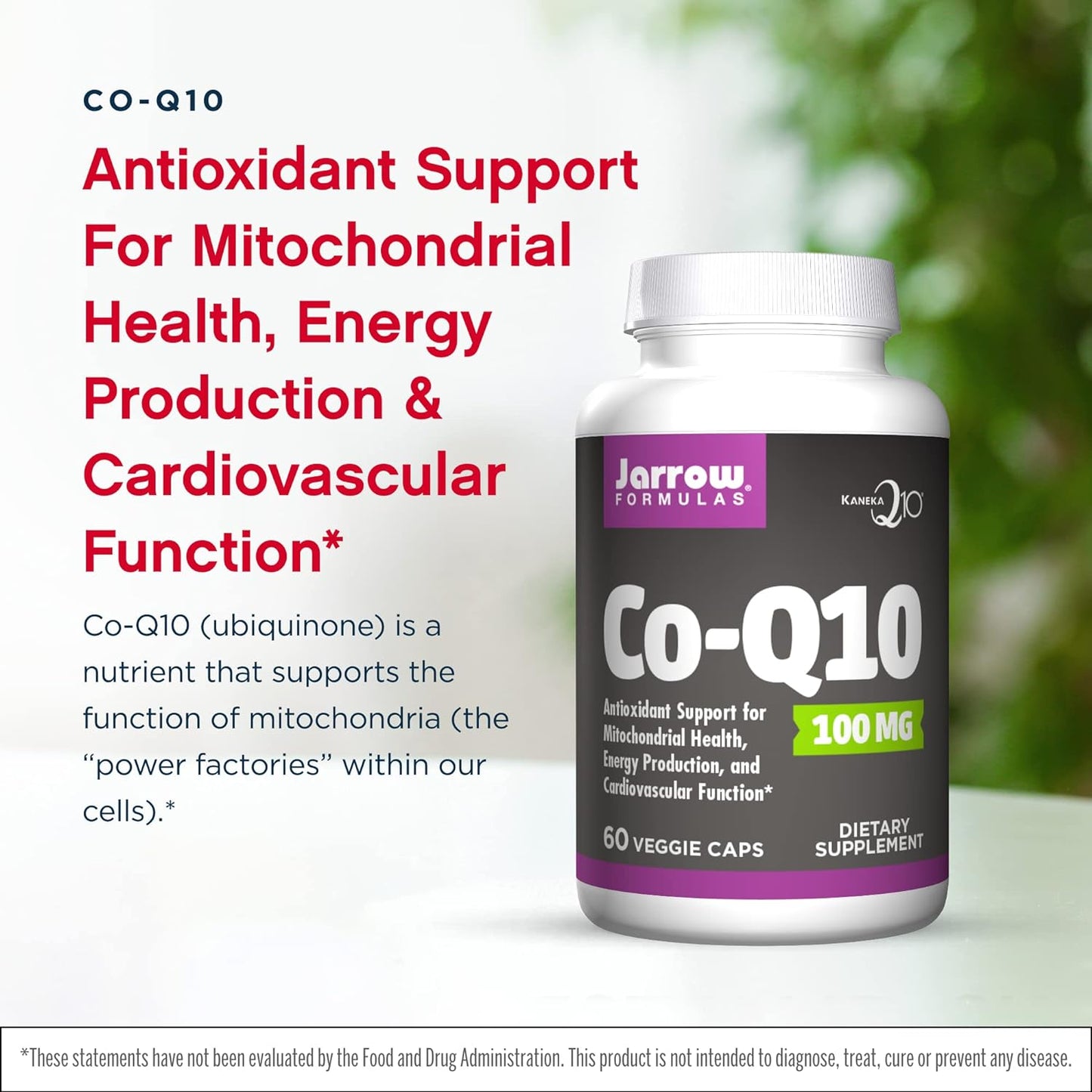 Jarrow Formulas Co-Q10 Antioxidant Support 60 Veggie Caps