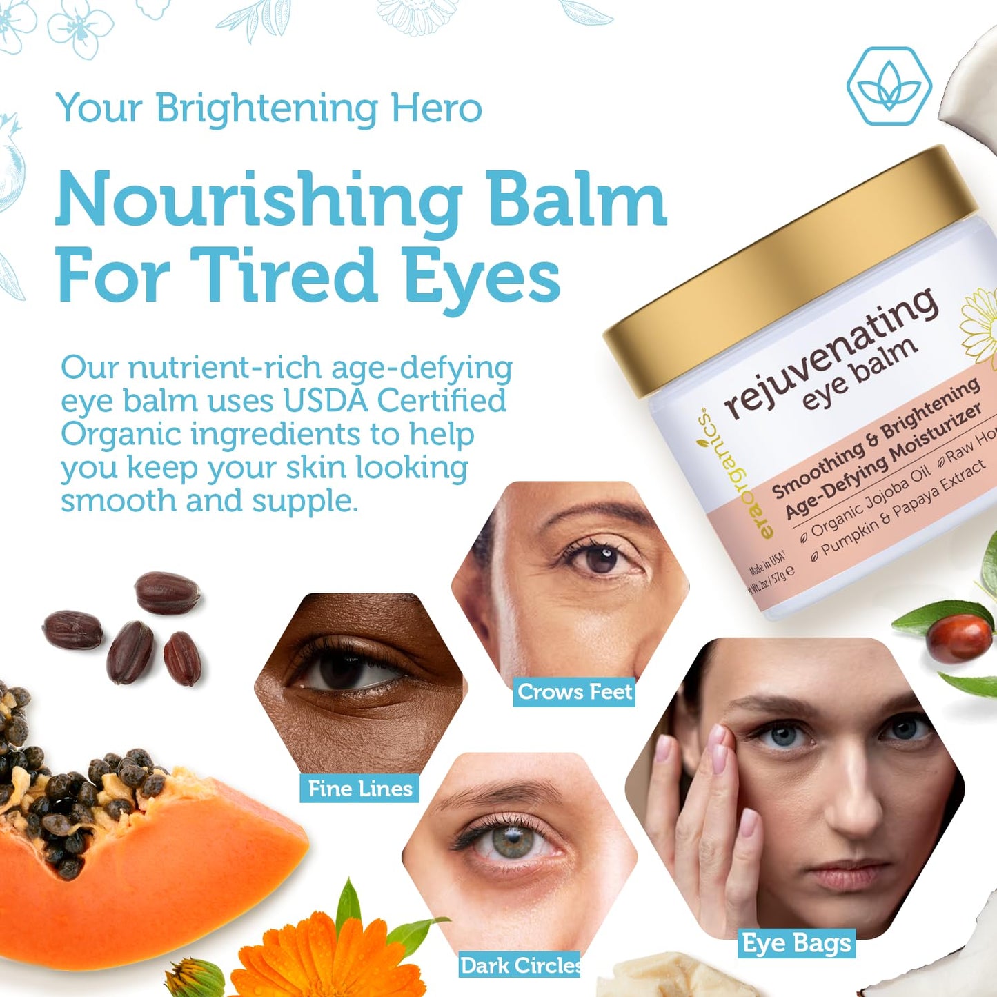 Organic Eye Moisturizer Cream - Rejuvenating and Nourishing