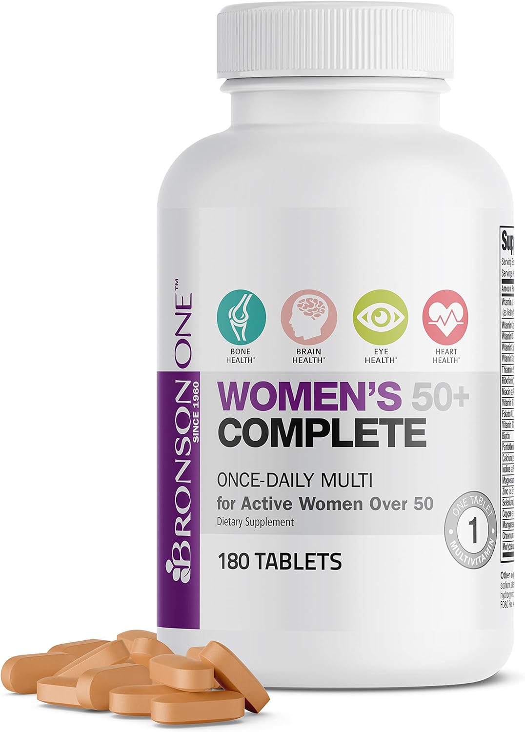 Bronson ONE Daily Women’s 50+ Complete Multivitamin Multimineral, 180 Tablets