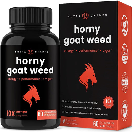 Horny Goat Weed for Men & Women | 1000mg Epimedium Energy Supplement 60 count