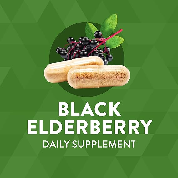 Nature's Way Black Elderberry Capsules, 100 Vegan Capsules