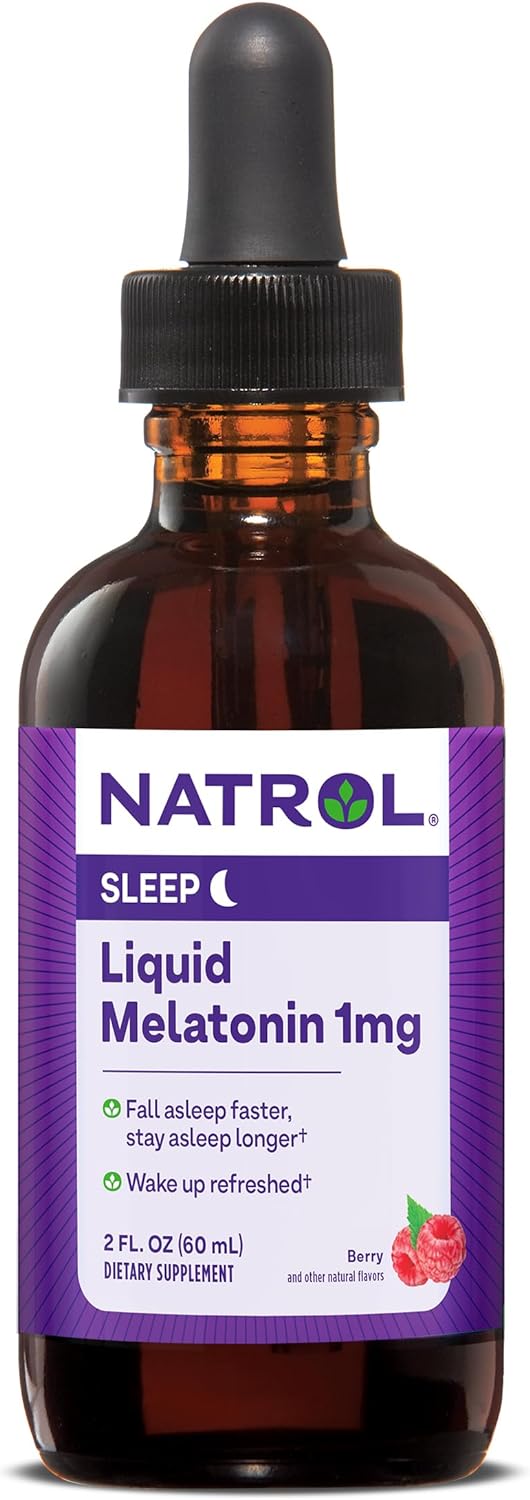 Natrol Liquid Melatonin 1mg, Berry-Flavored Dietary Supplement