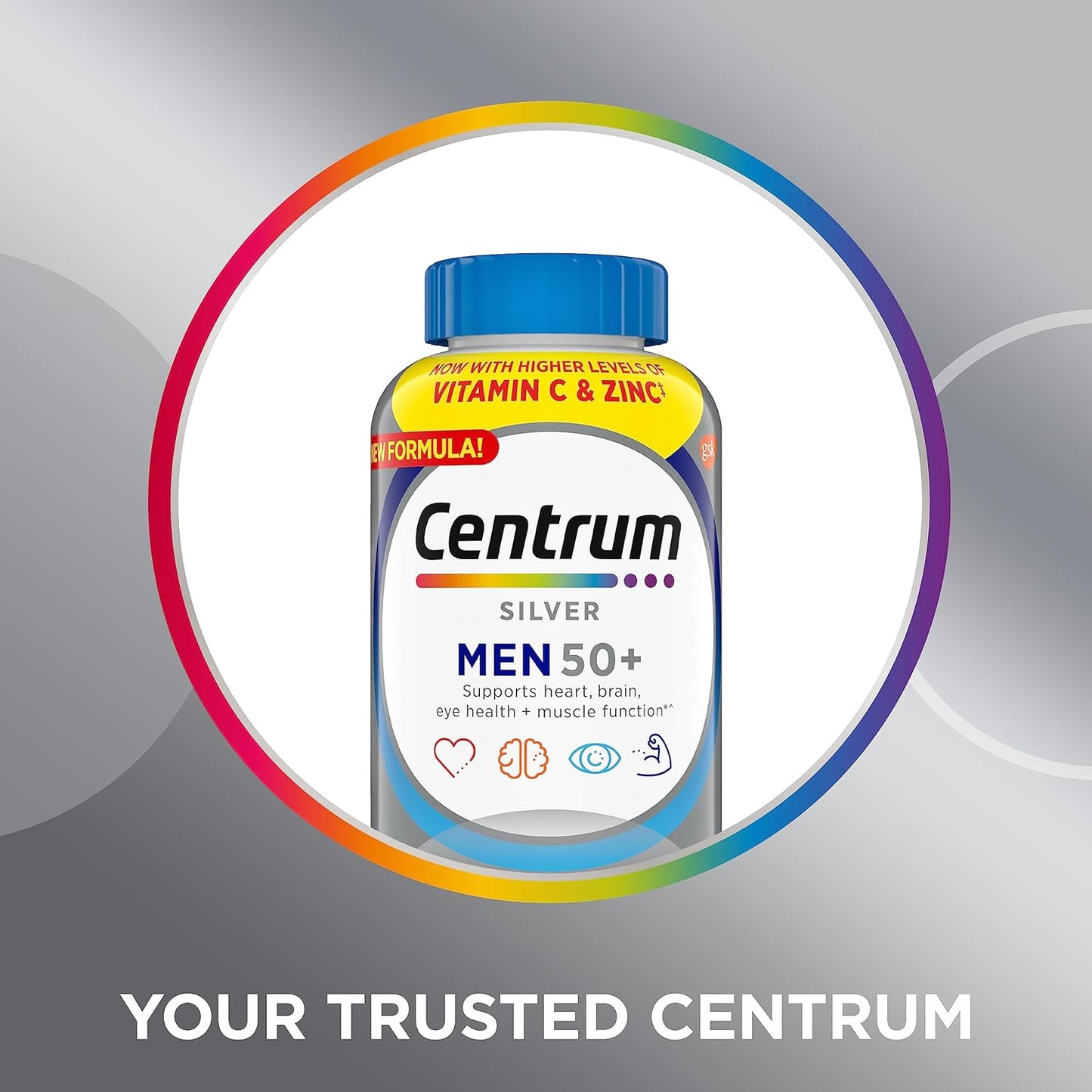 Centrum Silver Multivitamin for Men 50 Plus, Multimineral Supplement, Vitamin D3, 200 count