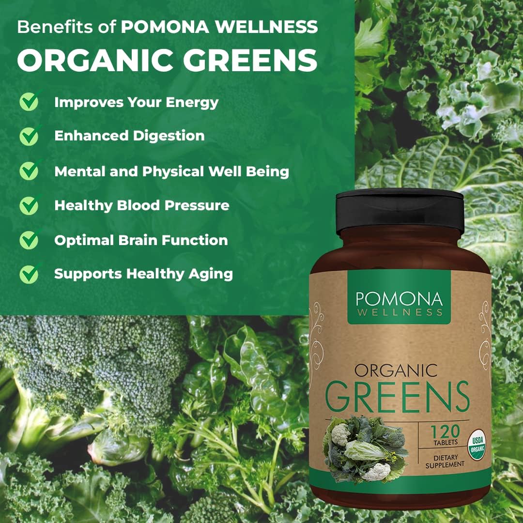 Pomona Wellness Super Greens Supplement,120 Tablets