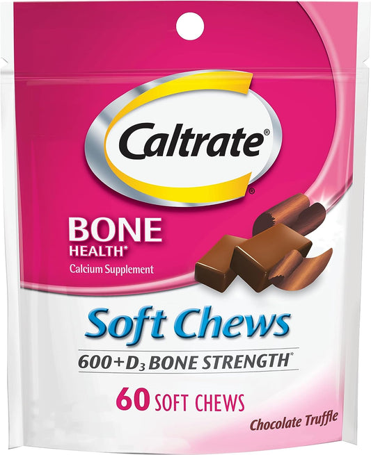 Caltrate Soft Chews 600 Plus D3 Calcium Vitamin D 60 Count