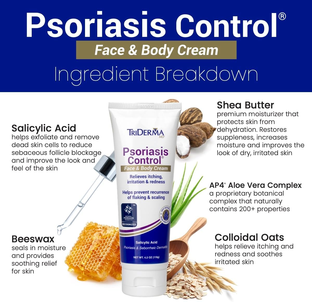 TriDerma Psoriasis Control Face and Body Cream, 4.2 Ounces