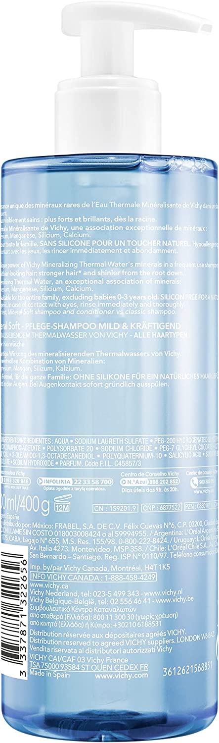 Vichy Dercos Mineral Soft and Fortifying Shampoo 400 ml