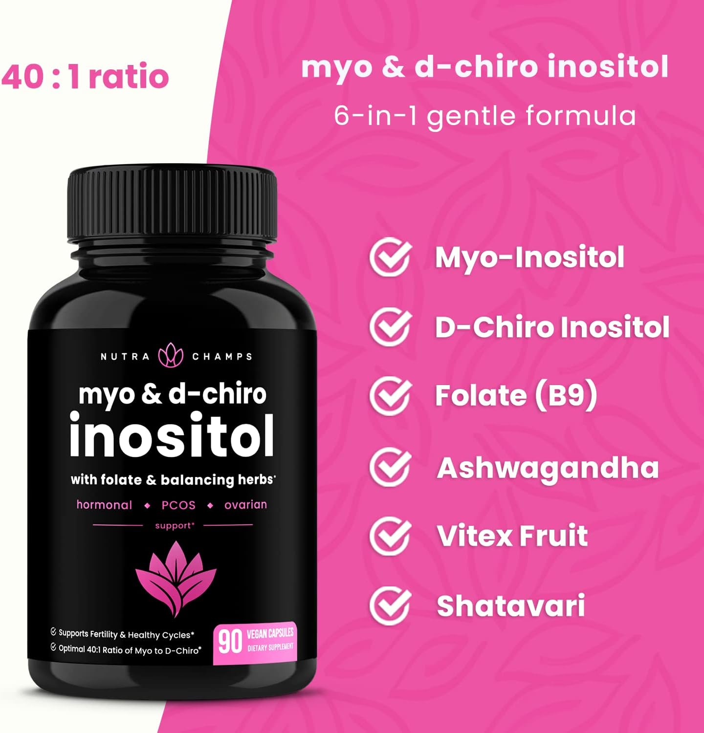 Myo-Inositol & D-Chiro Inositol Supplement 90 count