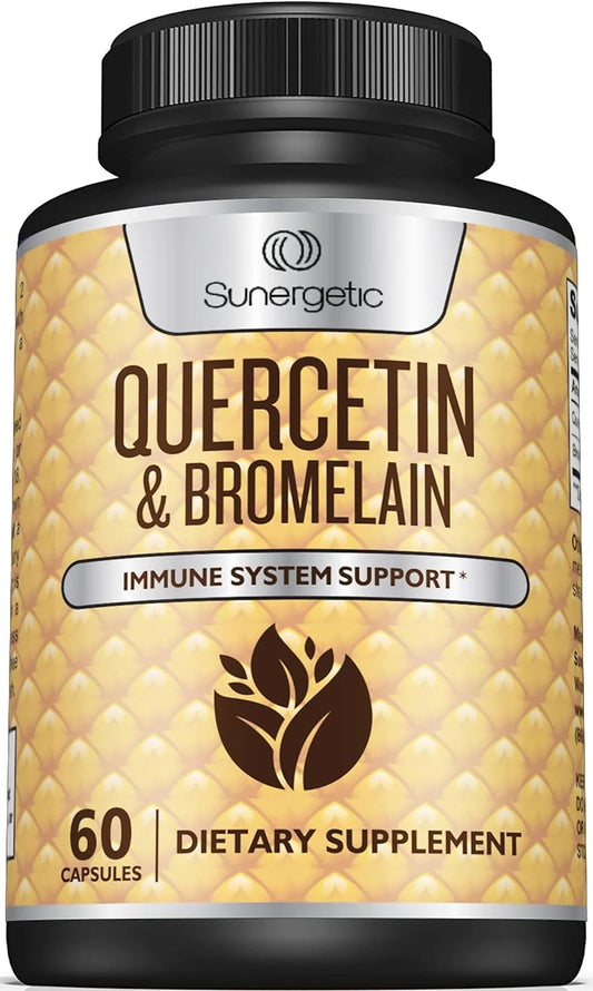 Sunergetic Premium Quercetin & Bromelain Supplement – 60 Capsules