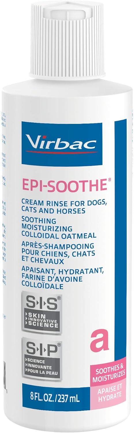 Virbac Epi-Soothe Cream Rinse Pet Conditioner For Dogs, Cats & Horses (8 oz) - For Dry or Sensitive Skin