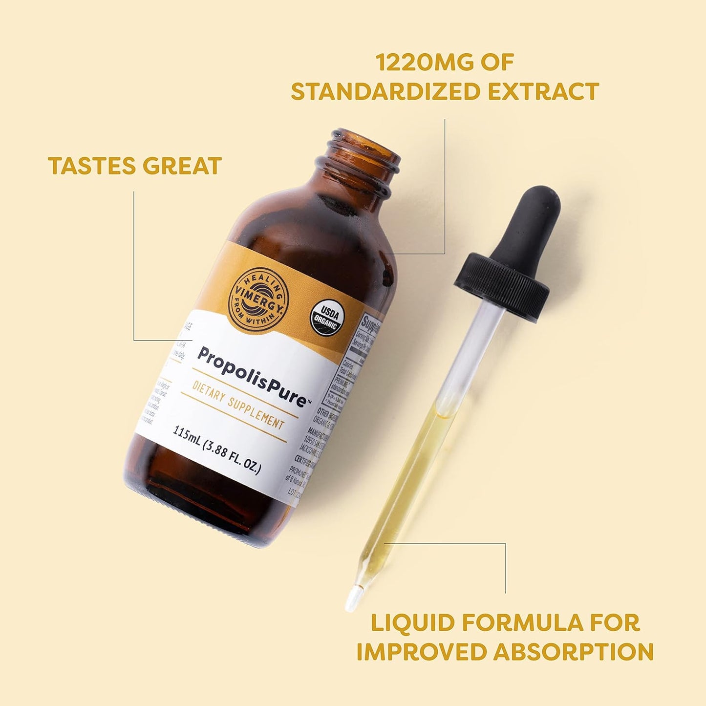 Vimergy PropolisPure ® – USDA Organic Propolis Liquid Extract