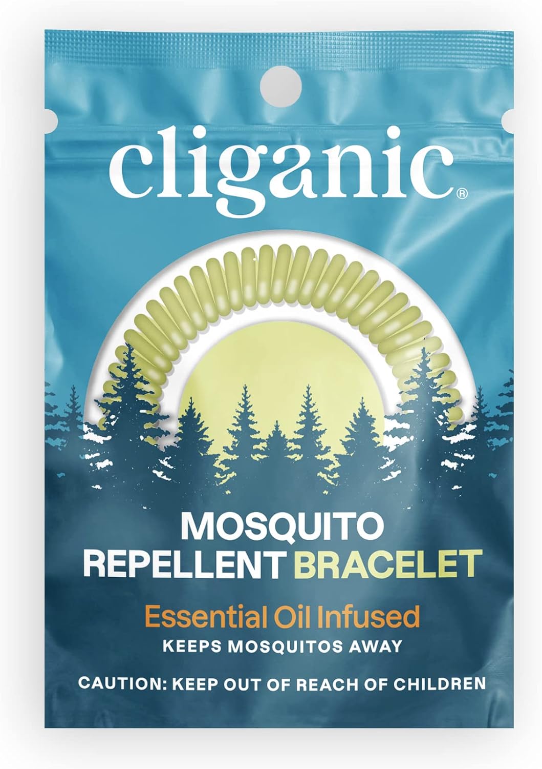 Cliganic 25 Pack Mosquito Repellent Bracelets, DEET-Free Bands, Individually Wrapped