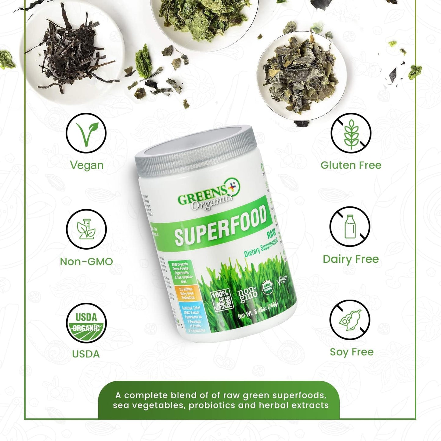 Greens+ Organic Superfood Raw Boost Energy 8.46 oz