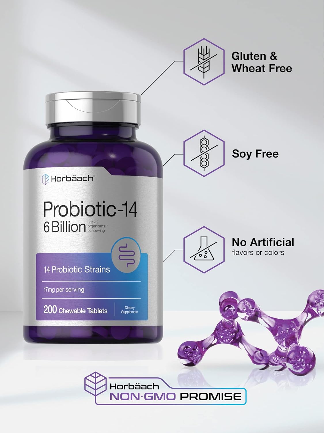 Chewable Probiotics 6 Billion CFUs 200 Tablets