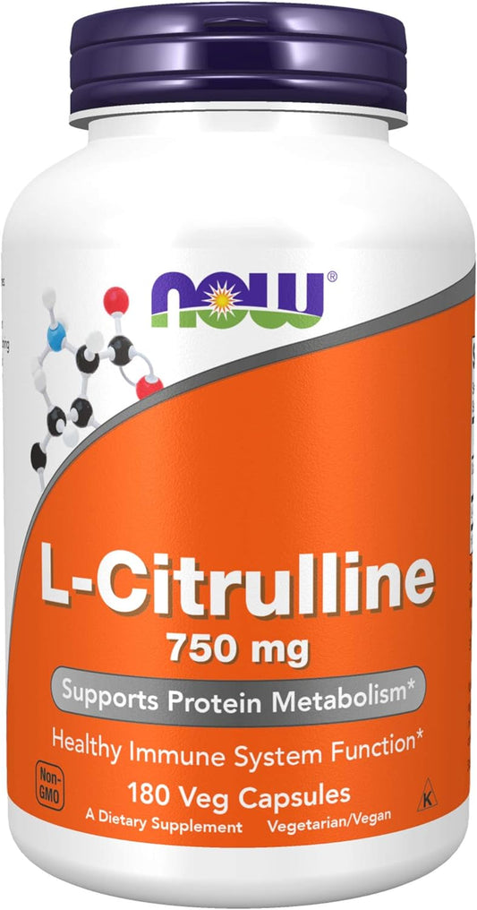 NOW Supplements, L-Citrulline 750 mg, 180 capsules