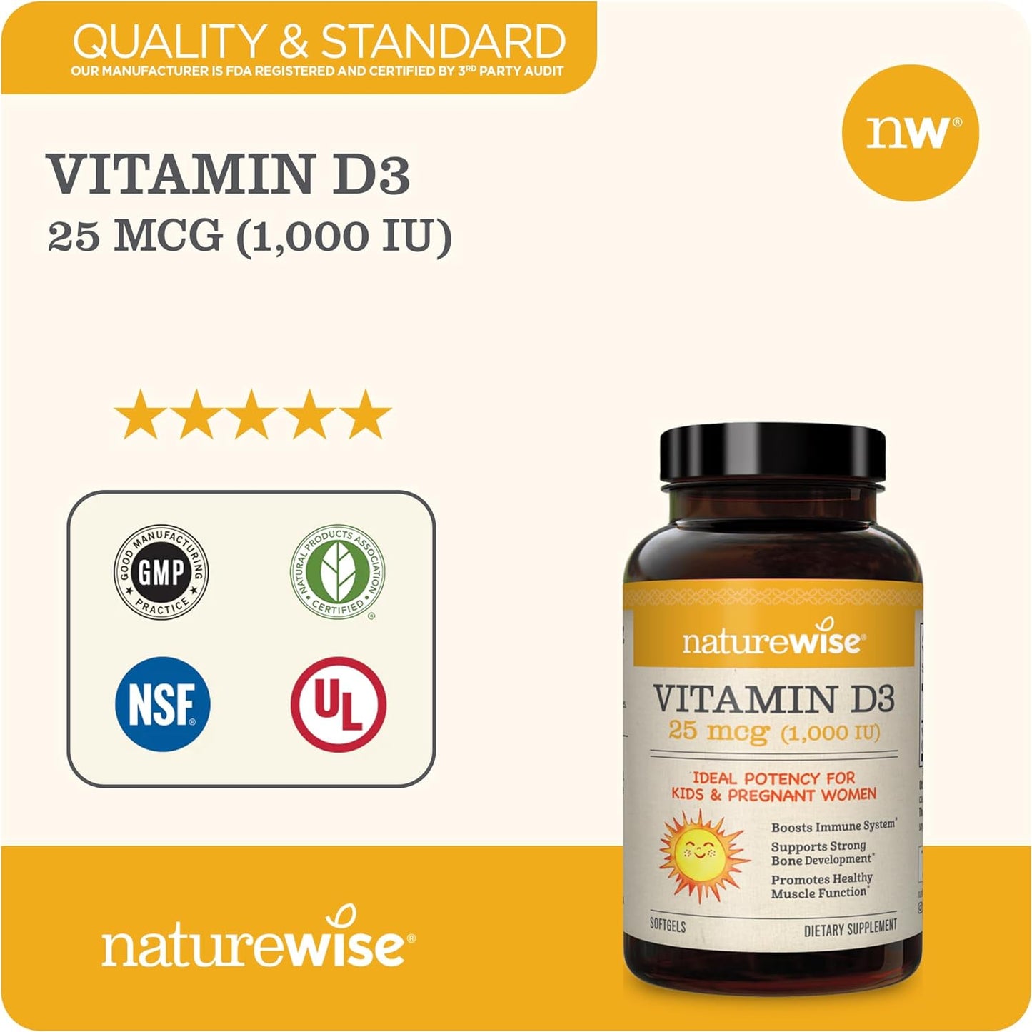 NatureWise Vitamin D3 1000iu 360 Count