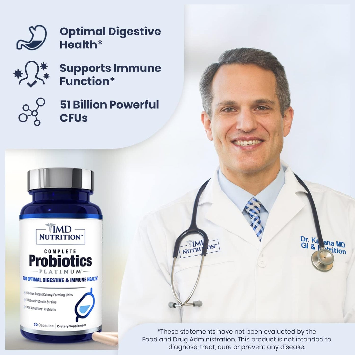 1MD Nutrition Complete Probiotics Platinum  30 Caps