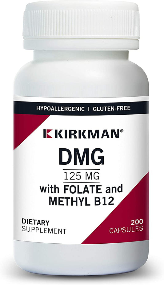 Kirkman DMG 125 mg with Folate and Methyl B12 200 Capsules